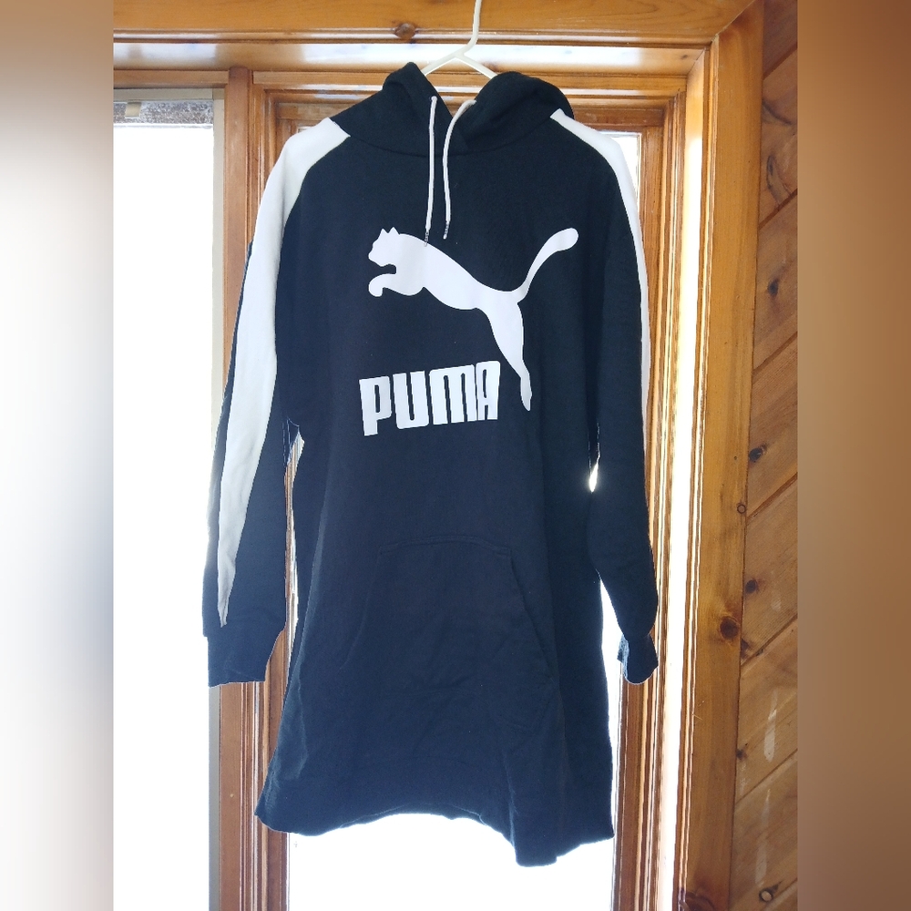 Puma Black and White Logo Hoodie Dress